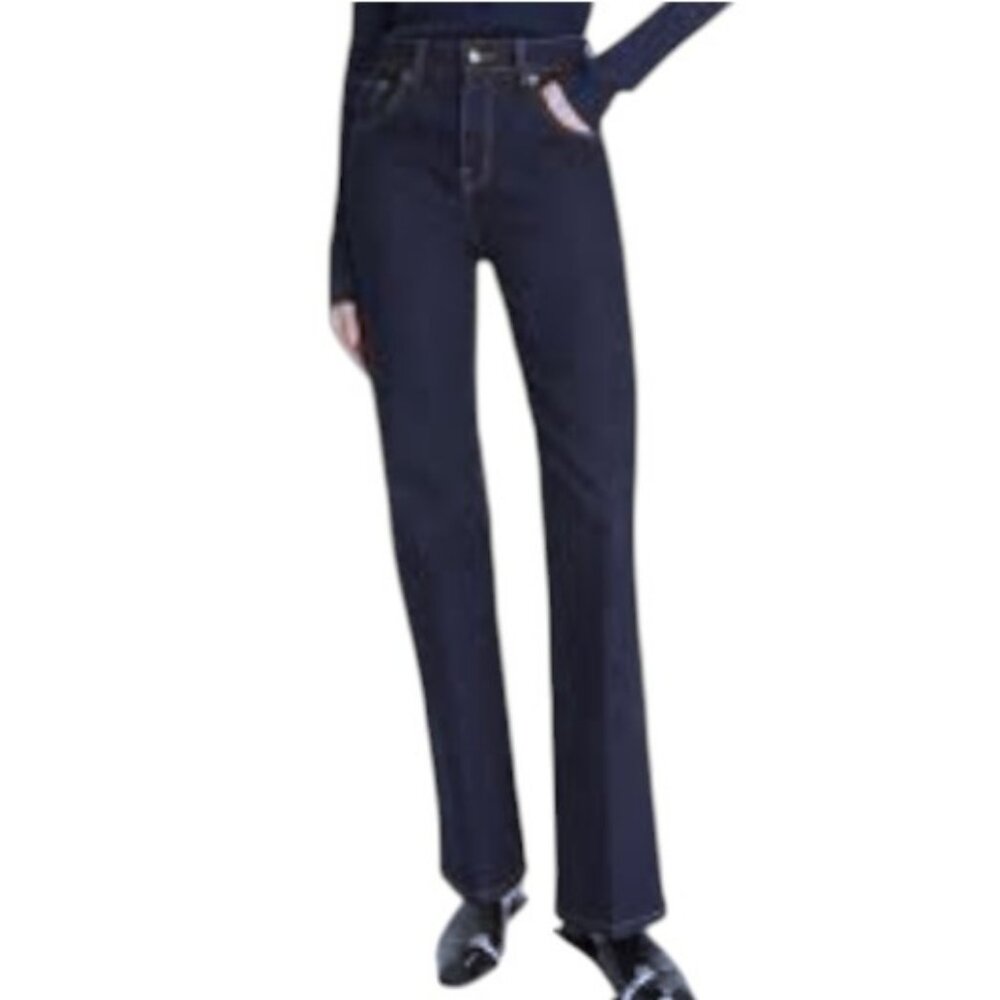 Tory Burch navy blue classic Tory boot denim jeans size 30